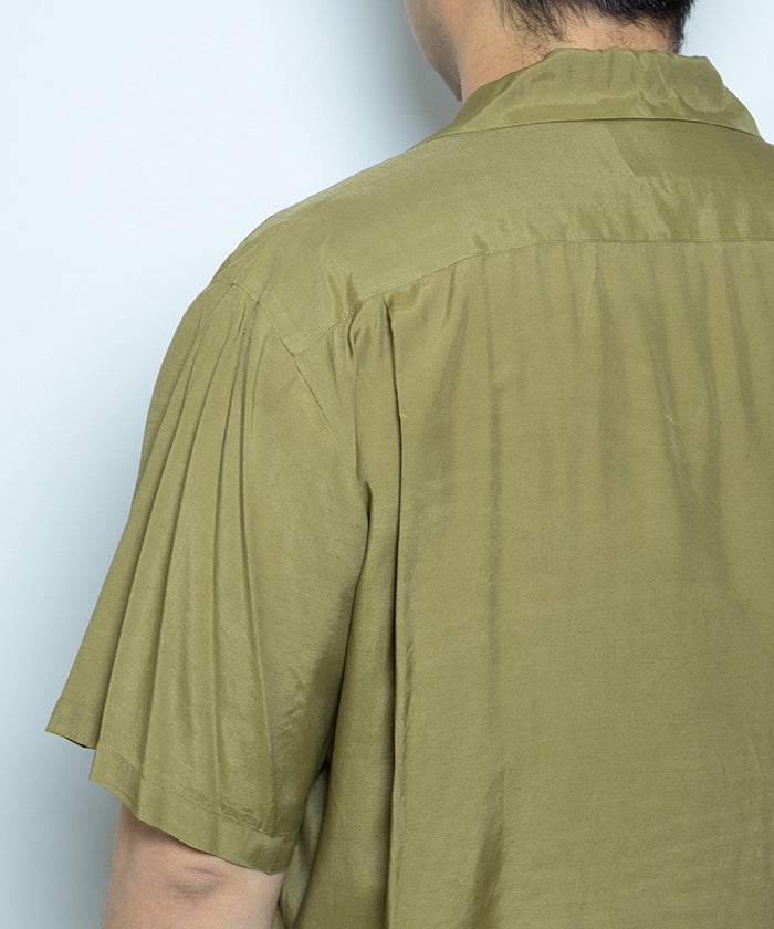 【Aloha Blossom】FOUNDATION SHORT SLEEVE - KHAKI / アロハブロッサム 半袖 レーヨン アロハシャツ カーキ 無地 2025SS 2025春夏 正規取扱店 神奈川 鎌倉 オンラインショップ 通販