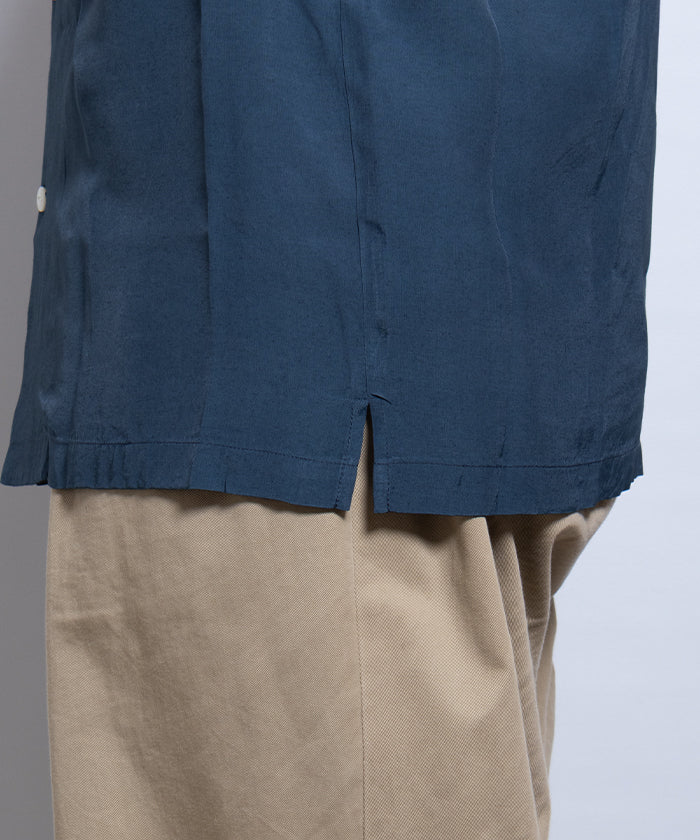 【Aloha Blossom】FOUNDATION SHORT SLEEVE ‐ NAVY / アロハブロッサム 半袖 レーヨン アロハシャツ ネイビー 紺 2025SS 2025春夏 無地 正規取扱店 神奈川 鎌倉 オンラインショップ 通販