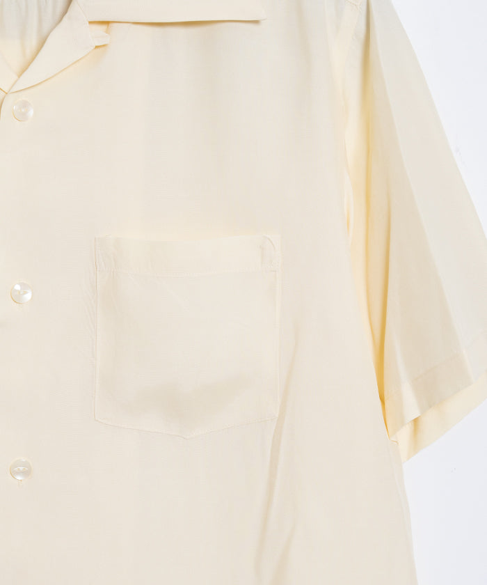 【Aloha Blossom】FOUNDATION SHORT SLEEVE ‐ OFF / アロハブロッサム 半袖 レーヨン アロハシャツ オフホワイト 白 生成り 2025SS 2025春夏 無地 正規取扱店 神奈川 鎌倉 オンラインショップ 通販