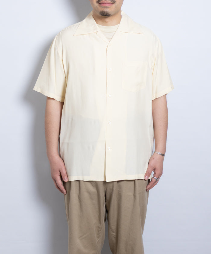 【Aloha Blossom】FOUNDATION SHORT SLEEVE ‐ OFF / アロハブロッサム 半袖 レーヨン アロハシャツ オフホワイト 白 生成り 2025SS 2025春夏 無地 正規取扱店 神奈川 鎌倉 オンラインショップ 通販