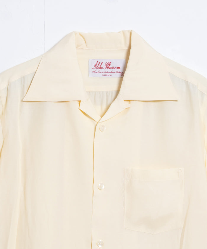 【Aloha Blossom】FOUNDATION SHORT SLEEVE ‐ OFF / アロハブロッサム 半袖 レーヨン アロハシャツ オフホワイト 白 生成り 2025SS 2025春夏 無地 正規取扱店 神奈川 鎌倉 オンラインショップ 通販