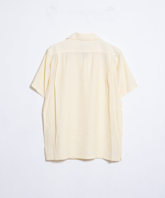 【Aloha Blossom】FOUNDATION SHORT SLEEVE ‐ OFF / アロハブロッサム 半袖 レーヨン アロハシャツ オフホワイト 白 生成り 2025SS 2025春夏 無地 正規取扱店 神奈川 鎌倉 オンラインショップ 通販