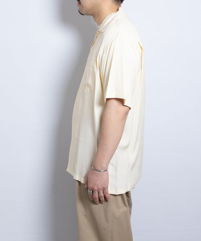 【Aloha Blossom】FOUNDATION SHORT SLEEVE ‐ OFF / アロハブロッサム 半袖 レーヨン アロハシャツ オフホワイト 白 生成り 2025SS 2025春夏 無地 正規取扱店 神奈川 鎌倉 オンラインショップ 通販
