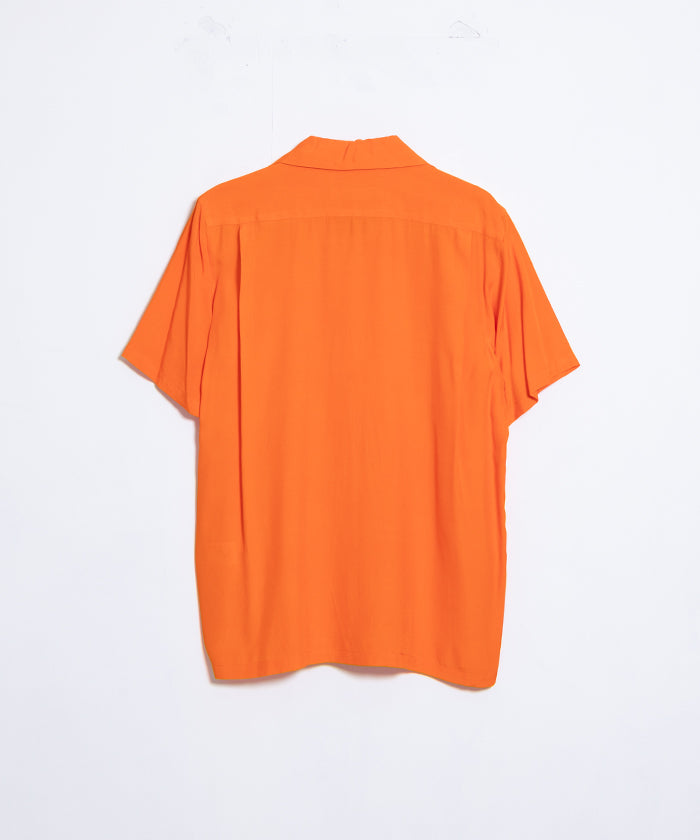 【Aloha Blossom】FOUNDATION SHORT SLEEVE ‐ ORANGE / アロハブロッサム 半袖 レーヨン アロハシャツ オレンジ 無地 2025SS 2025春夏 正規取扱店 神奈川 鎌倉 オンラインショップ 通販