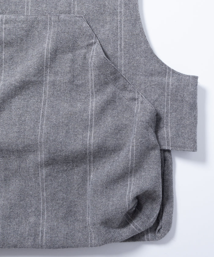 【ENGINEERED GARMENTS】FOWL VEST LT WOOL STRIPED HB - GREY / エンジニアドガーメンツ フォールベスト ライトウール ストライプ ヘリンボーン 2025AW 2025秋冬 正規取扱店 神奈川 鎌倉 オンラインショップ 通販