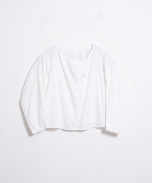 FRENCH ANTIQUE WHITE COTTON BLOUSE