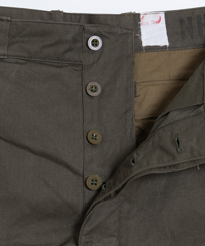 1950-60’s FRENCH ARMY FIELD CARGO PANTS M47 HBT FABRIC DEADSTOCK / フランス軍 M47 フィールド カーゴパンツ ヘリンボーンツイル デッドストック 23サイズ 実物 新古品 ヴィンテージ オンラインショップ 通販