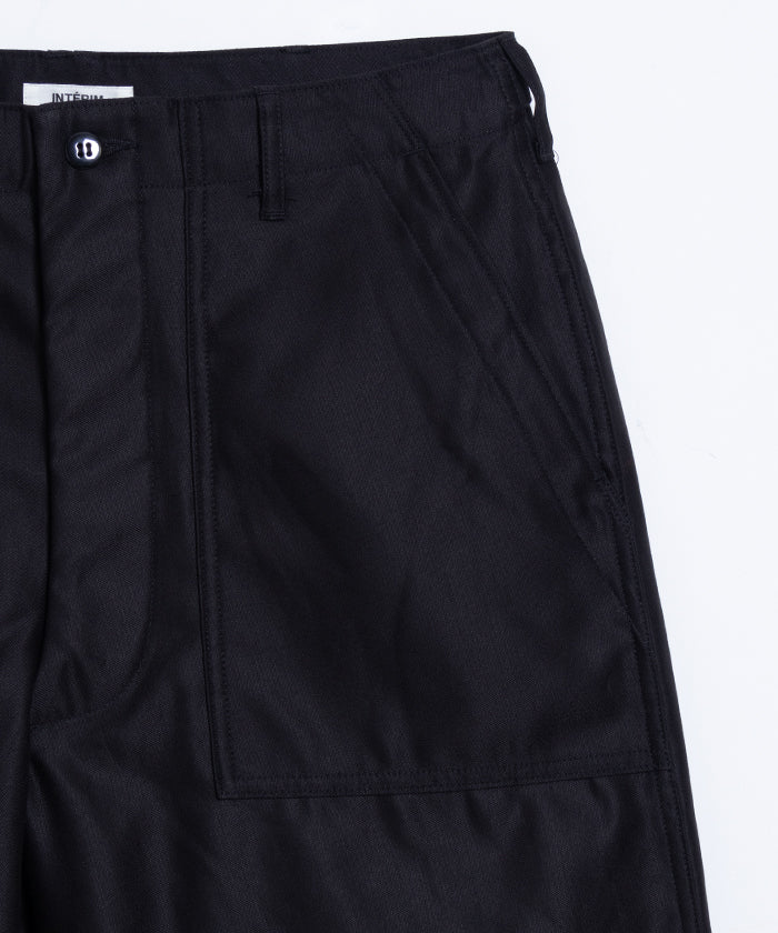 【INTÉRIM】GIZA BACK SATIN BAKER PANTS - BLACK / インテリム ギザバックサテン ベイカーパンツ ブラック 黒 2025SS 2025春夏 正規取扱店 神奈川 鎌倉 オンラインショップ 通販 interim