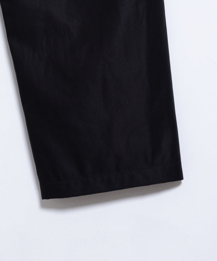 【INTÉRIM】GIZA BACK SATIN BAKER PANTS - BLACK / インテリム ギザバックサテン ベイカーパンツ ブラック 黒 2025SS 2025春夏 正規取扱店 神奈川 鎌倉 オンラインショップ 通販 interim