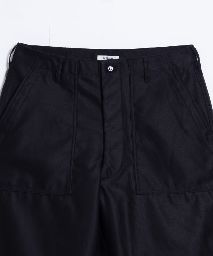 【INTÉRIM】GIZA BACK SATIN BAKER PANTS - BLACK / インテリム ギザバックサテン ベイカーパンツ ブラック 黒 2025SS 2025春夏 正規取扱店 神奈川 鎌倉 オンラインショップ 通販 interim