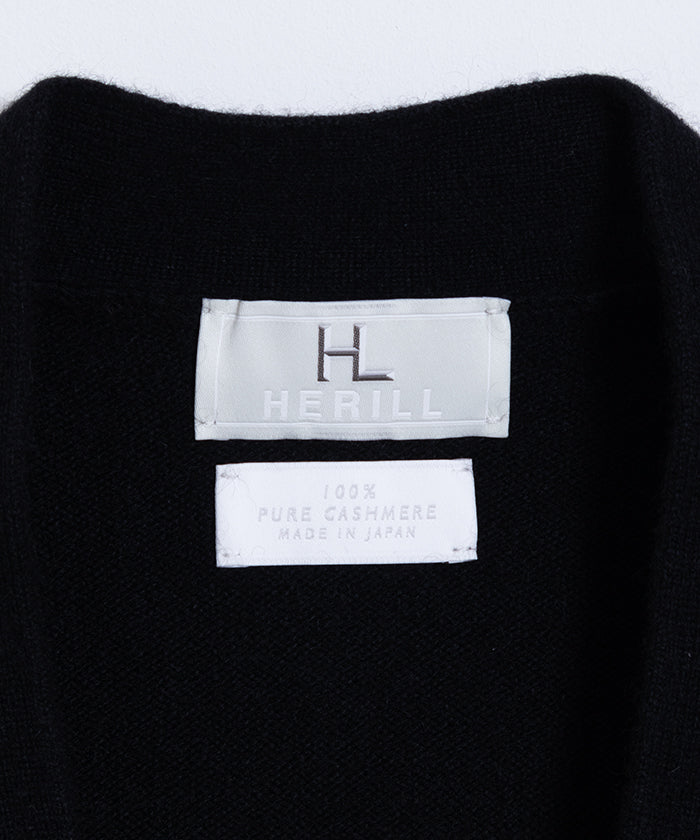 【HERILL】GOLDEN CASH CARDIGAN / ヘリル ゴールデンキャッシュカシミア ニット カーディガン ブラック 2025AW 2025秋冬 正規取扱店 神奈川 鎌倉 オンラインショップ 通販