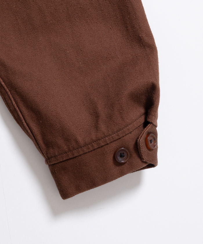 HEMP ORGANIC COTTON HYPER BIG SHORT DRIZZLER JACKET - BROWN - A'r139 Kamakura