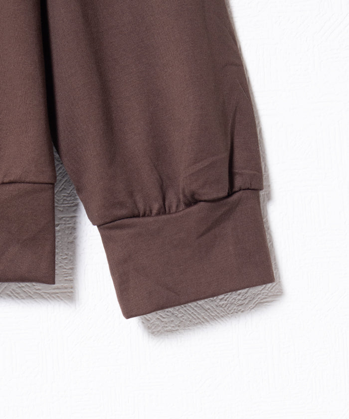 HIGH GAUGE SUVIN JERSEY HENRY L/S TEE - BROWN
