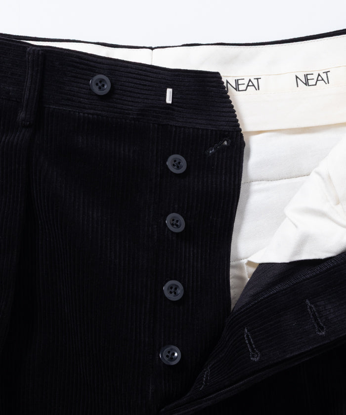 【NEAT】HIGHDENSITY CORDRUOY WIDE ‐ BLACK / ニート ハイデンシティ コーデュロイ ワイド ブラック 2025AW 2025秋冬 正規取扱店 神奈川 鎌倉 オンラインショップ 通販 太畝コーデュロイパンツ