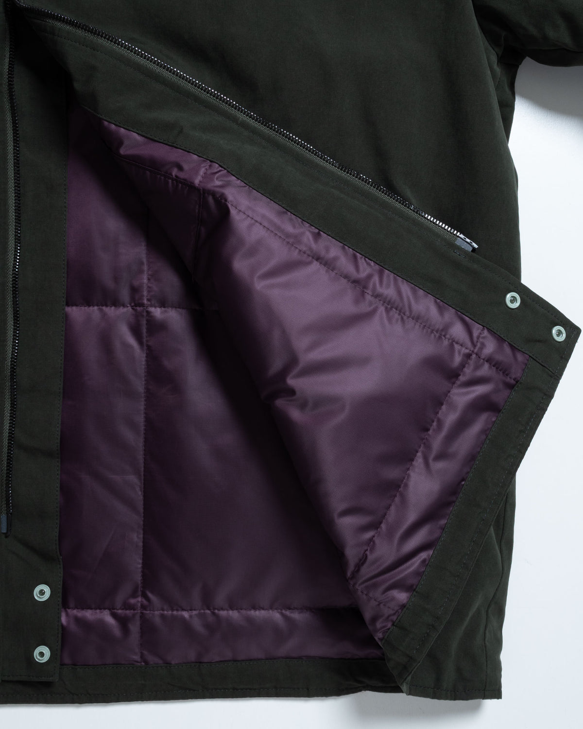 HOODED DOWN SUR COAT WAXED HIGH DENSITY - GREEN