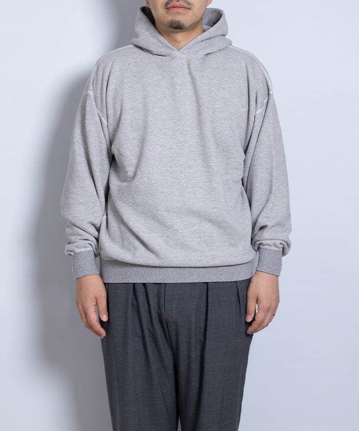【HERILL】HOODED SWEAT SHIRTS - TOP GREY / ヘリル フーデッド スウェットシャツ トップグレー 2025AW 2025秋冬 正規取扱店 神奈川 鎌倉 オンラインショップ 通販 フード付きパーカ フーディー