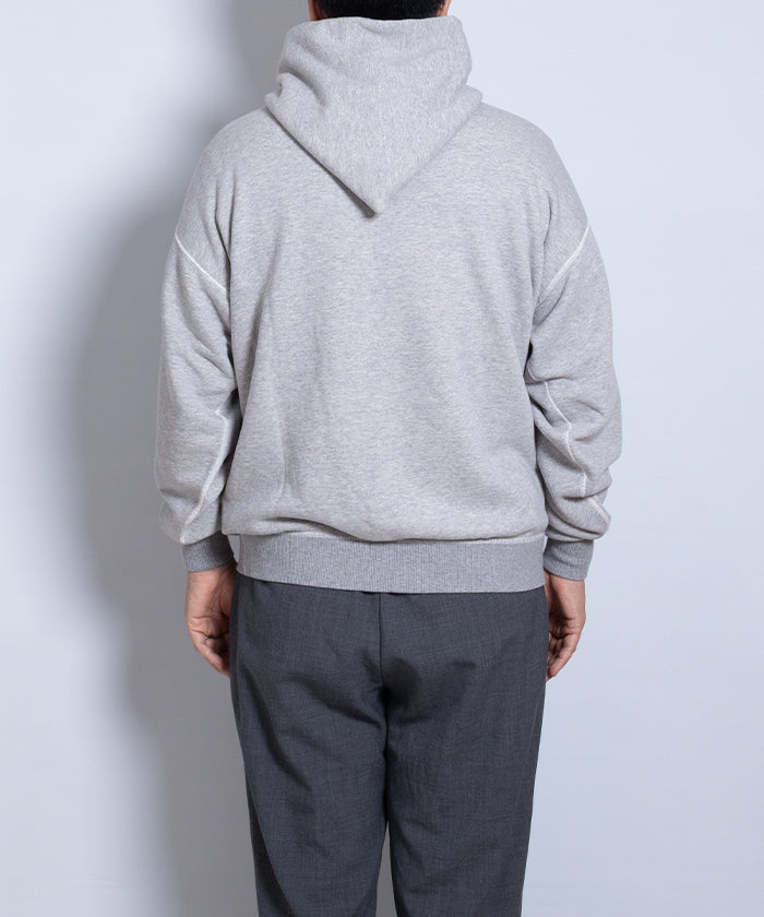 【HERILL】HOODED SWEAT SHIRTS - TOP GREY / ヘリル フーデッド スウェットシャツ トップグレー 2025AW 2025秋冬 正規取扱店 神奈川 鎌倉 オンラインショップ 通販 フード付きパーカ フーディー