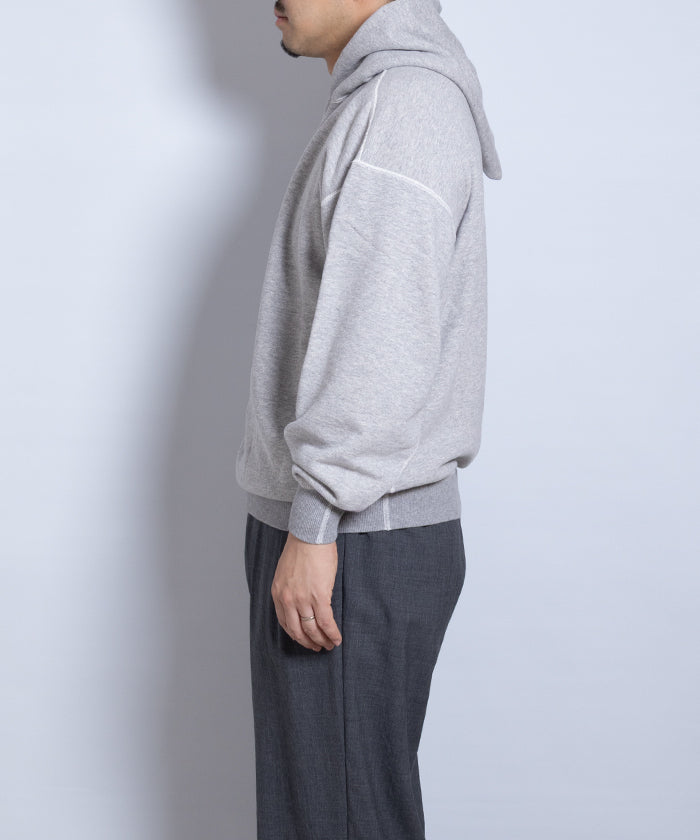 【HERILL】HOODED SWEAT SHIRTS - TOP GREY / ヘリル フーデッド スウェットシャツ トップグレー 2025AW 2025秋冬 正規取扱店 神奈川 鎌倉 オンラインショップ 通販 フード付きパーカ フーディー