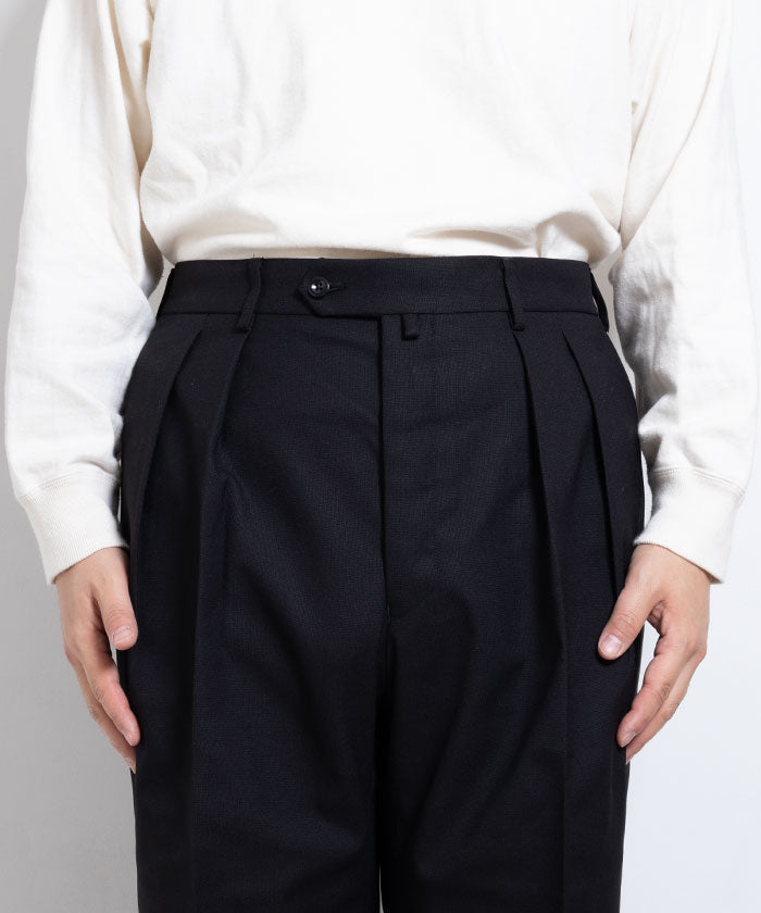 【NEAT】HOPSACK WIDE - BLACK / ニート ホップサック ワイド とrブラック 正規取扱店 神奈川 鎌倉 2025SS 2025春夏 新作 通販 オンラインショップ トラウザーズ