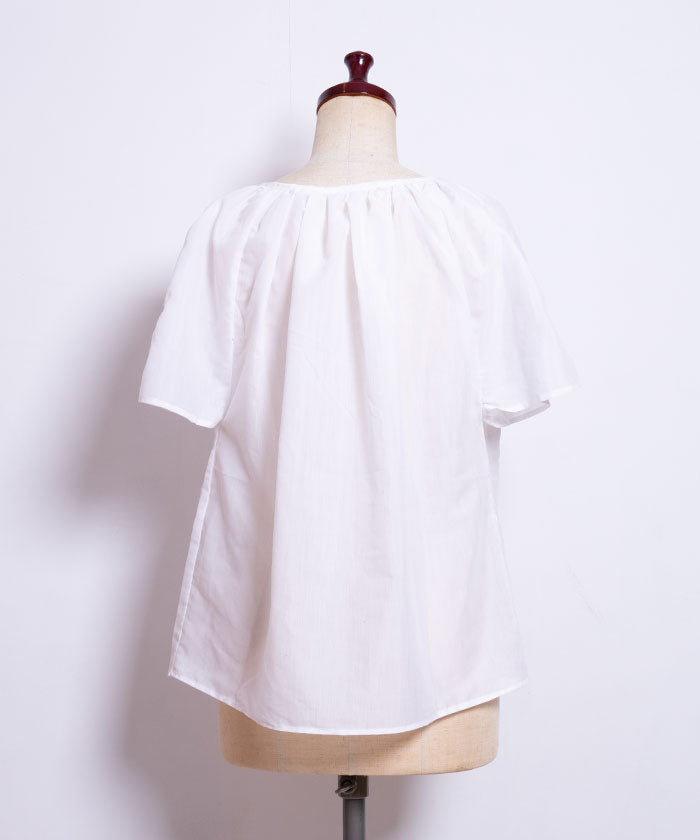 VINTAGE HUNGARIAN EMBROIDERED SHORT SLEEVE BLOUSE - 3 - A'r139 Kamakura