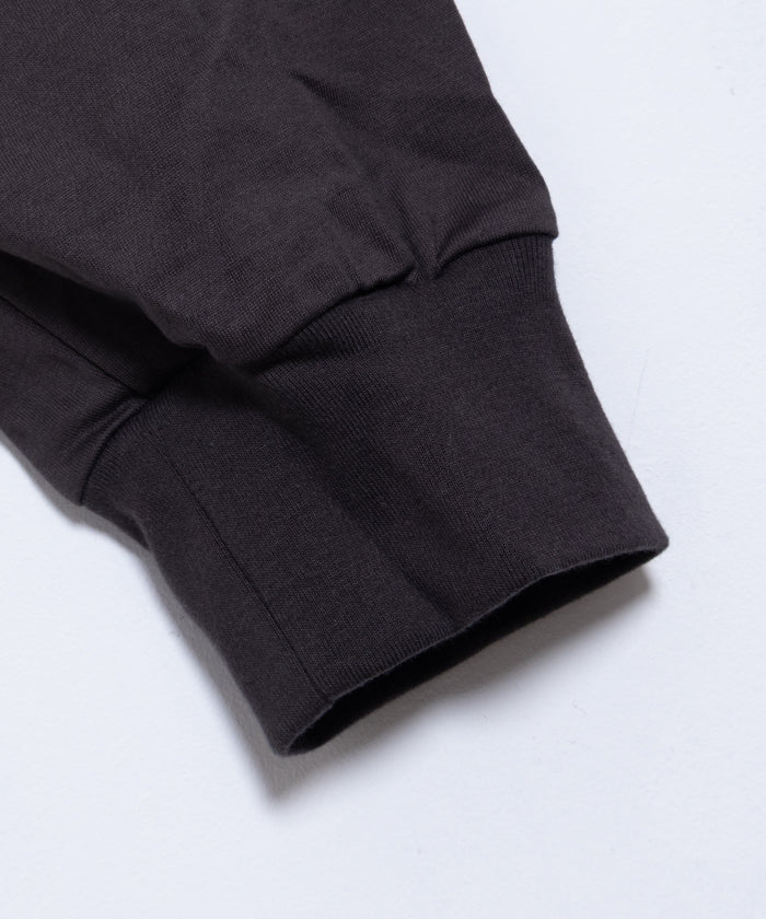 【INTÉRIM】HYPER BIG HIGH GAUGE SUVIN JERSEY LONG POLO SHIRT - SMOKE BLACK / インテリム ハイパービッグ ハイゲージ スビンコットン ジャージー 長袖ポロシャツ スモーク ブラック 2025SS 2025春夏 正規取扱店 神奈川 鎌倉 通販 オンラインショップ