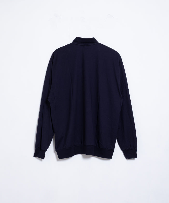 【INTÉRIM】HYPER BIG HIGH GAUGE SUVIN JERSEY LONG POLO SHIRT - D.NAVY / インテリム ハイパービッグ ハイゲージ スビンコットン ジャージー 長袖ポロシャツ ダーク ネイビー 2025SS 2025春夏 正規取扱店 神奈川 鎌倉 通販 オンラインショップ