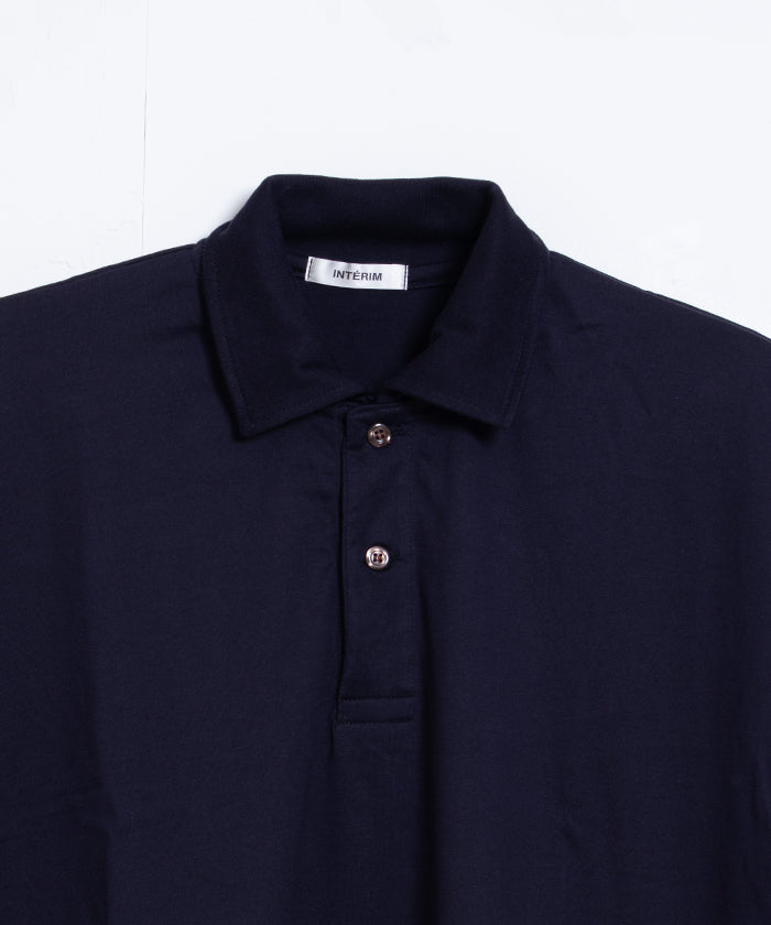 【INTÉRIM】HYPER BIG HIGH GAUGE SUVIN JERSEY LONG POLO SHIRT - D.NAVY / インテリム ハイパービッグ ハイゲージ スビンコットン ジャージー 長袖ポロシャツ ダーク ネイビー 2025SS 2025春夏 正規取扱店 神奈川 鎌倉 通販 オンラインショップ