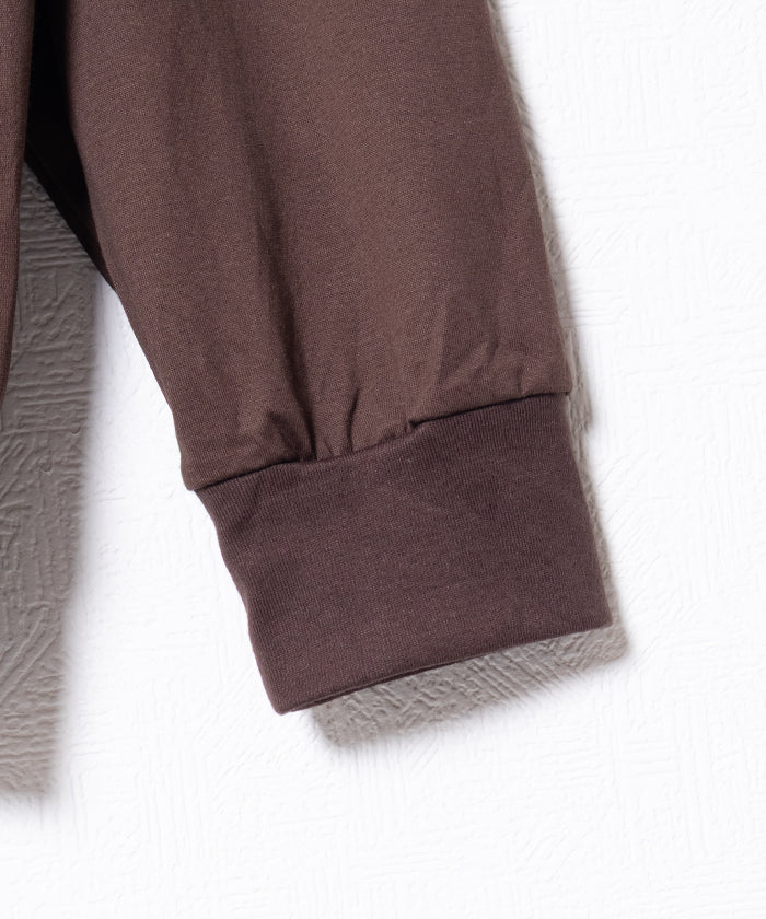 HIGH GAUGE SUVIN JERSEY HYPER BIG LONG POLO SHIRT - BROWN