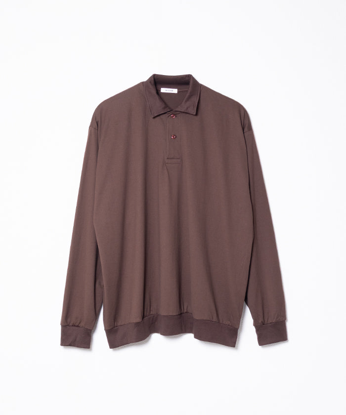 HIGH GAUGE SUVIN JERSEY HYPER BIG LONG POLO SHIRT - BROWN