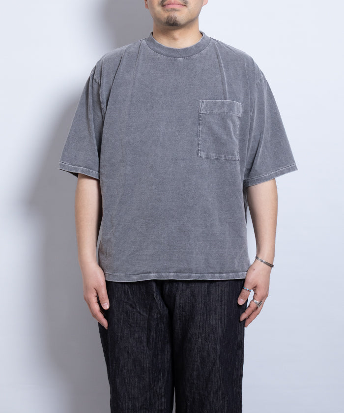 【INTÉRIM】HYPER BIG VINTAGE FADE BLACK POCKET T-SHIRT ‐ LIGHT BLACK /インテリム ハイパービッグ ヴィンテージ フェード ブラック ポケットTシャツ ビンテージ加工 2025SS 2025春夏 正規取扱店 神奈川 鎌倉 オンラインショップ 通販