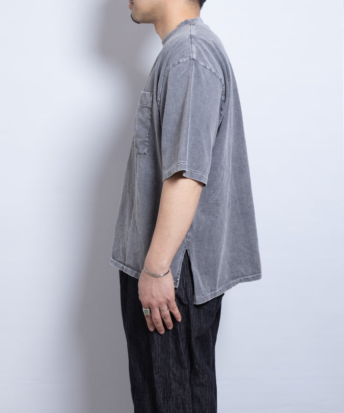 【INTÉRIM】HYPER BIG VINTAGE FADE BLACK POCKET T-SHIRT ‐ LIGHT BLACK /インテリム ハイパービッグ ヴィンテージ フェード ブラック ポケットTシャツ ビンテージ加工 2025SS 2025春夏 正規取扱店 神奈川 鎌倉 オンラインショップ 通販