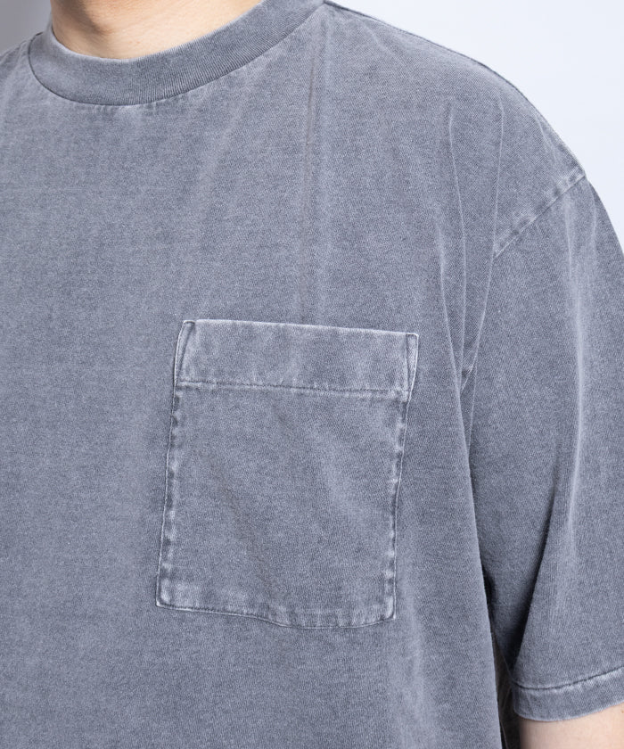 【INTÉRIM】HYPER BIG VINTAGE FADE BLACK POCKET T-SHIRT ‐ LIGHT BLACK /インテリム ハイパービッグ ヴィンテージ フェード ブラック ポケットTシャツ ビンテージ加工 2025SS 2025春夏 正規取扱店 神奈川 鎌倉 オンラインショップ 通販