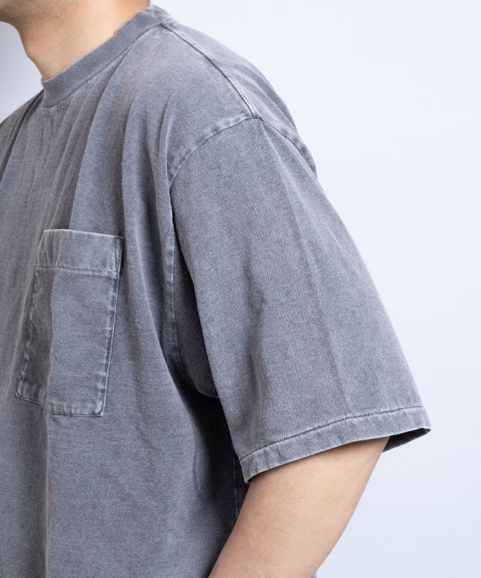 【INTÉRIM】HYPER BIG VINTAGE FADE BLACK POCKET T-SHIRT ‐ LIGHT BLACK /インテリム ハイパービッグ ヴィンテージ フェード ブラック ポケットTシャツ ビンテージ加工 2025SS 2025春夏 正規取扱店 神奈川 鎌倉 オンラインショップ 通販