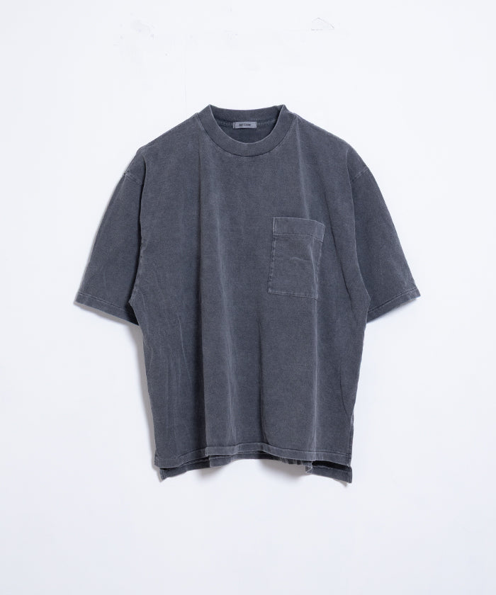 【INTÉRIM】HYPER BIG VINTAGE FADE BLACK POCKET T-SHIRT -MID BLACK /インテリム ハイパービッグ ヴィンテージ フェード ブラック ポケットTシャツ ポケT ヴィンテージ加工 2025SS 2025春夏 正規取扱店 神奈川 鎌倉 オンラインショップ 通販