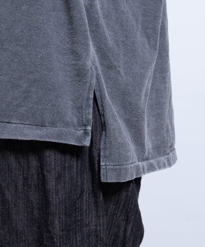 【INTÉRIM】HYPER BIG VINTAGE FADE BLACK POCKET T-SHIRT -MID BLACK /インテリム ハイパービッグ ヴィンテージ フェード ブラック ポケットTシャツ ポケT ヴィンテージ加工 2025SS 2025春夏 正規取扱店 神奈川 鎌倉 オンラインショップ 通販