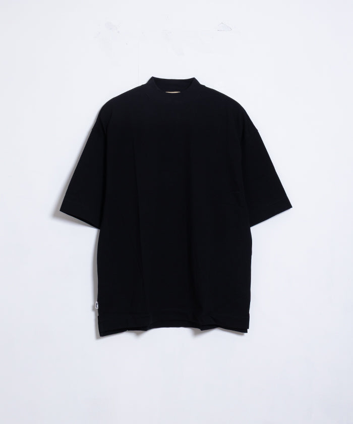 【EMON】KATAKURI - BLACK / エモン カタクリ モックネックTシャツ ブラック 黒 コットン 鹿の子素材 正規取扱店 神奈川 鎌倉 オンラインショップ 通販