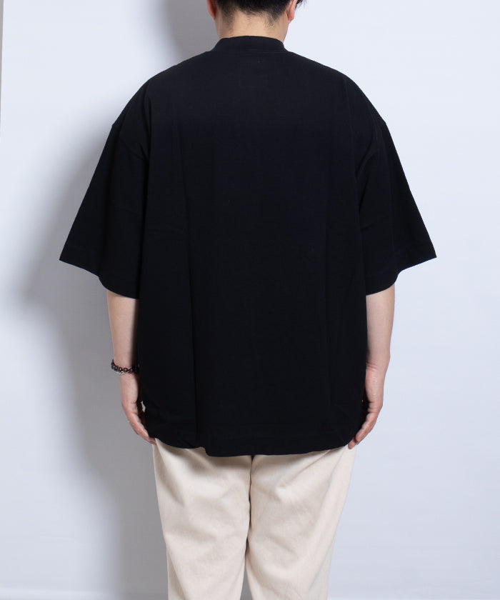【EMON】KATAKURI - BLACK / エモン カタクリ モックネックTシャツ ブラック 黒 コットン 鹿の子素材 正規取扱店 神奈川 鎌倉 オンラインショップ 通販