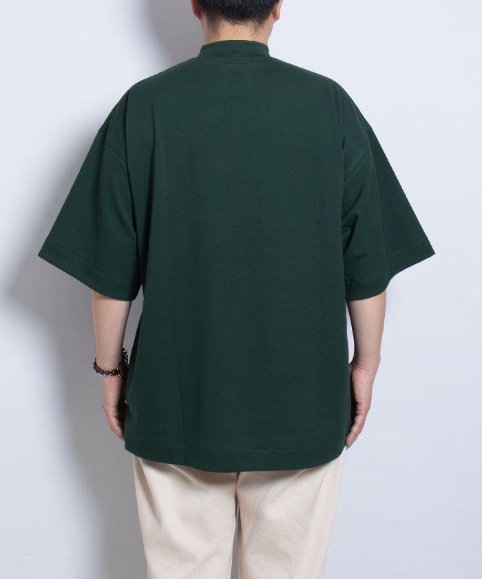 【EMON】KATAKURI - GREEN / エモン カタクリ モックネックTシャツ グリーン 緑 コットン 鹿の子素材 正規取扱店 神奈川 鎌倉 オンラインショップ 通販