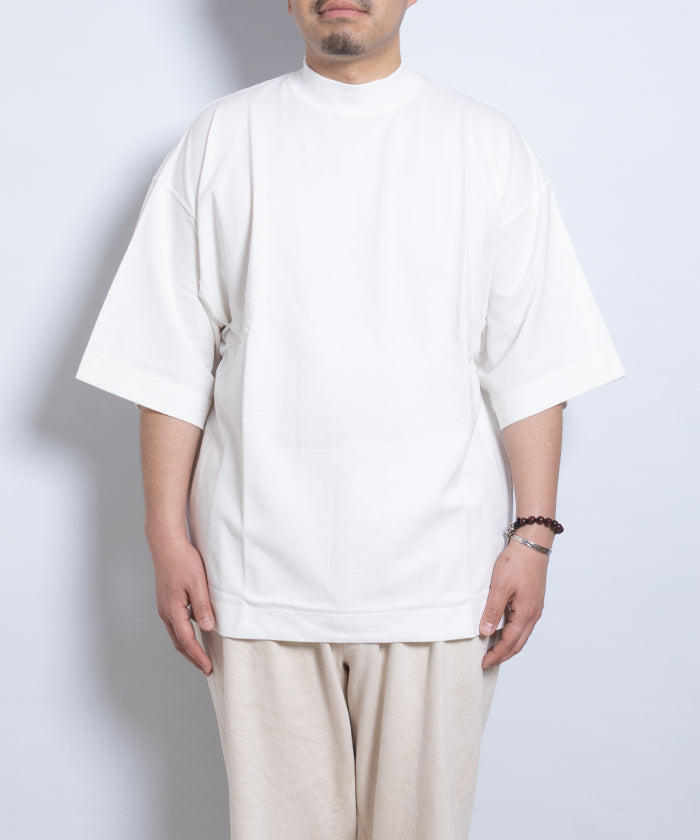 【EMON】KATAKURI - WHITE / エモン カタクリ モックネックTシャツ ホワイト コットン 鹿の子素材 正規取扱店 神奈川 鎌倉 オンラインショップ 通販