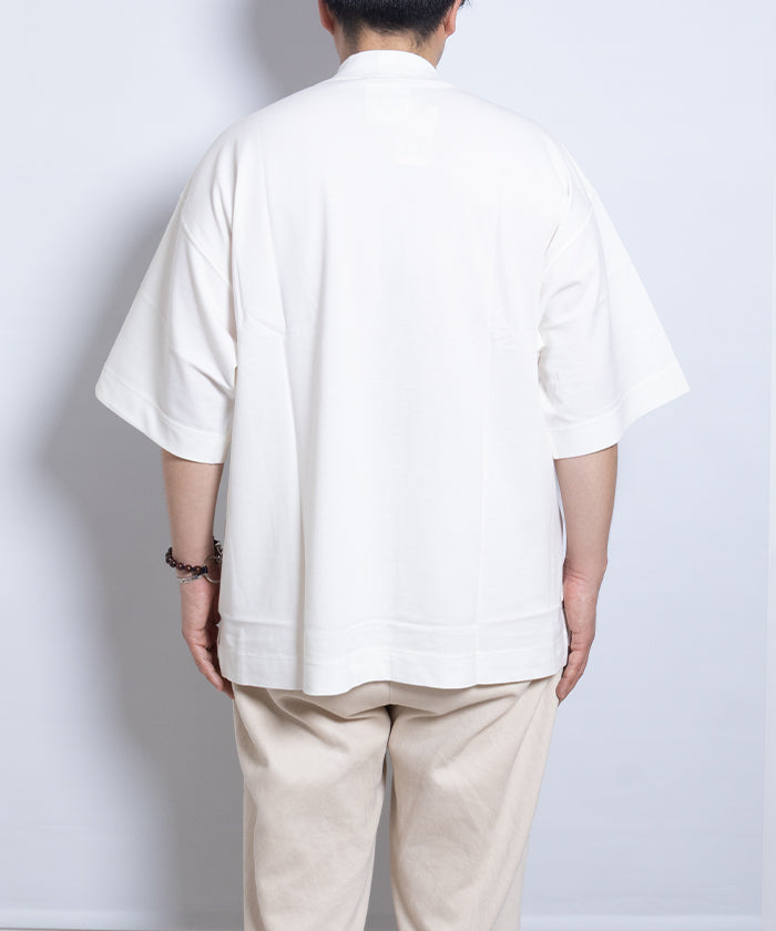 【EMON】KATAKURI - WHITE / エモン カタクリ モックネックTシャツ ホワイト コットン 鹿の子素材 正規取扱店 神奈川 鎌倉 オンラインショップ 通販