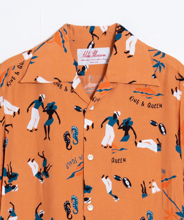 【Aloha Blossom】KING&QUEEN SHORT SLEEVE - L.BROWN / アロハブロッサム キング&クイーン レーヨンシャツ アロハシャツ 2025SS 2025春夏 正規取扱店 神奈川 鎌倉 オンラインショップ 通販