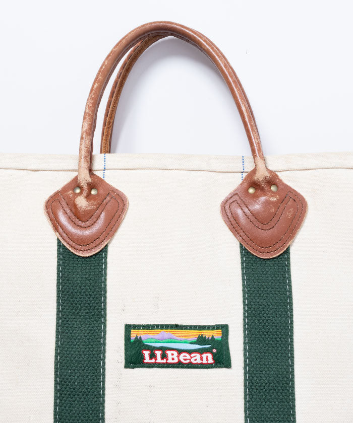 1980’s L.L.BEAN TOTE BAG WITH LEATHER HANDLE / エルエルビーン トートバッグ レザーハンドル アメリカ製 カタディンロゴ ヴィンテージ ビンテージ 古着 神奈川 鎌倉