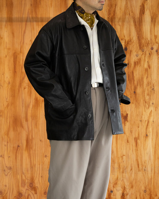 【HERILL】LAMBLEATHER CAR JACKET - BLACK / ヘリル ラムレザー カージャケット 2026aw 2026秋冬 正規取扱店 神奈川 鎌倉 ARZACH KAMAKURA オンラインショップ 通販
