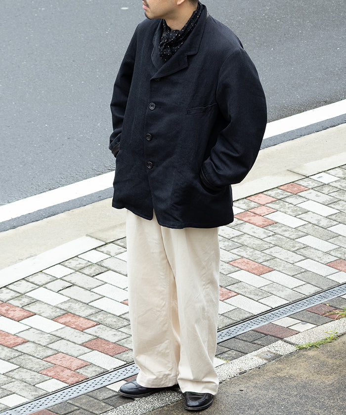 【AUBERGE】NADAR - NAVY / オーベルジュ ナダール カバードクロス ジャケット サックコート ネイビー 2025AW 2025秋冬 正規取扱店 神奈川 鎌倉 オンラインショップ 通販