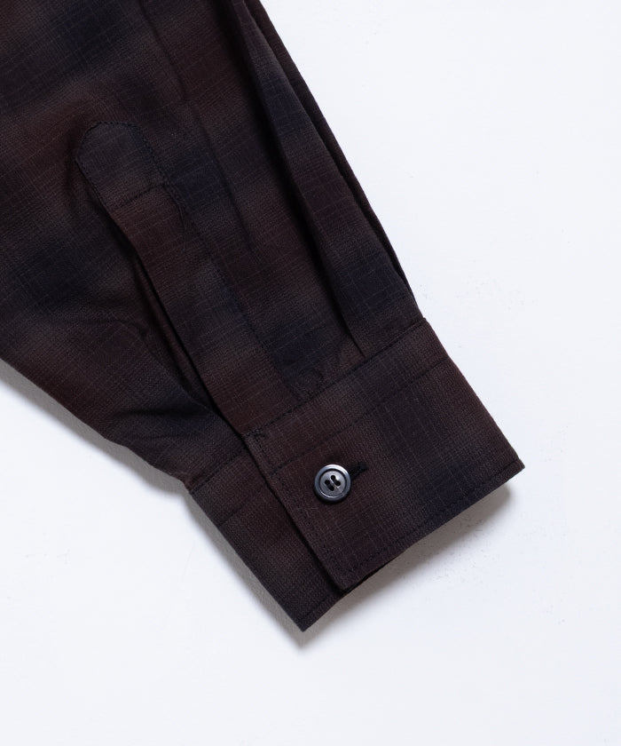 【AUBERGE】BLACK × BROWN CHECK / オーベルジュ オンブレチェック オープンカラーシャツ ブラック×ブラウン 2025SS 2025春夏 長袖 開襟 シャツ 正規取扱店 神奈川 鎌倉 オンラインショップ 通販