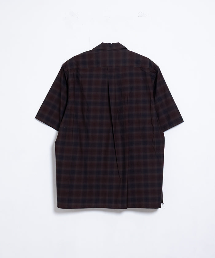 【AUBERGE】OMBRE DEMI BLACK × BROWN CHECK / オーベルジュ オンブレチェック オープンカラーシャツ ブラック×ブラウン 半袖シャツ 2025SS 2025春夏 正規取扱店 神奈川 鎌倉 オンラインショップ 通販