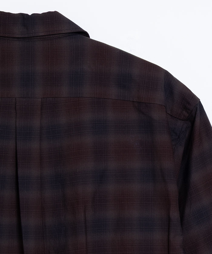 【AUBERGE】OMBRE DEMI BLACK × BROWN CHECK / オーベルジュ オンブレチェック オープンカラーシャツ ブラック×ブラウン 半袖シャツ 2025SS 2025春夏 正規取扱店 神奈川 鎌倉 オンラインショップ 通販