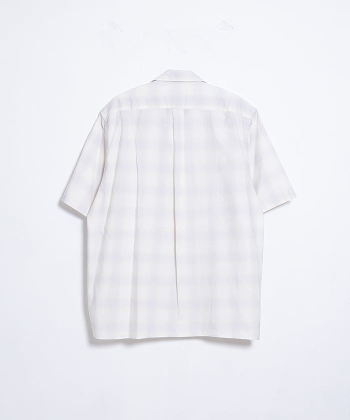 【AUBERGE】OMBRE DEMI P.GRAY × CREAM CHECK / オーベルジュ オンブレチェック オープンカラーシャツ グレー×クリーム 半袖 開襟 シャツ 2025SS 2025春夏 正規取扱店 神奈川 鎌倉 オンラインショップ 通販
