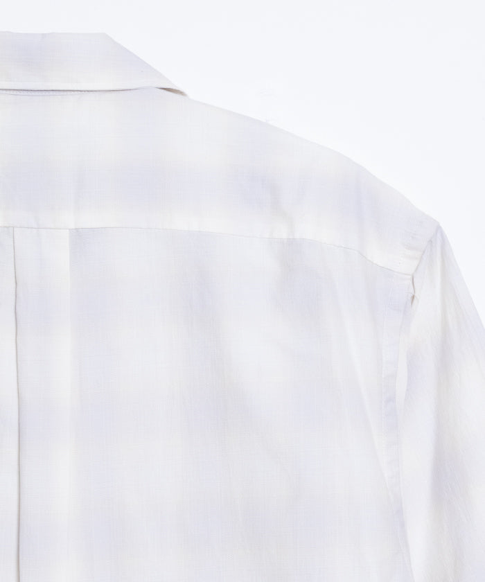 【AUBERGE】OMBRE DEMI P.GRAY × CREAM CHECK / オーベルジュ オンブレチェック オープンカラーシャツ グレー×クリーム 半袖 開襟 シャツ 2025SS 2025春夏 正規取扱店 神奈川 鎌倉 オンラインショップ 通販