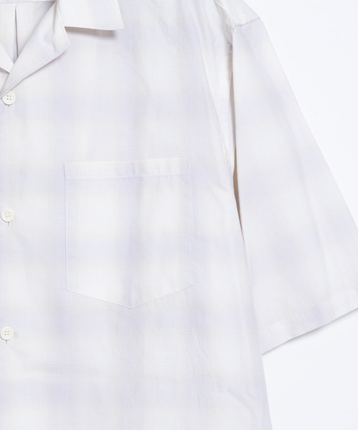 【AUBERGE】OMBRE DEMI P.GRAY × CREAM CHECK / オーベルジュ オンブレチェック オープンカラーシャツ グレー×クリーム 半袖 開襟 シャツ 2025SS 2025春夏 正規取扱店 神奈川 鎌倉 オンラインショップ 通販